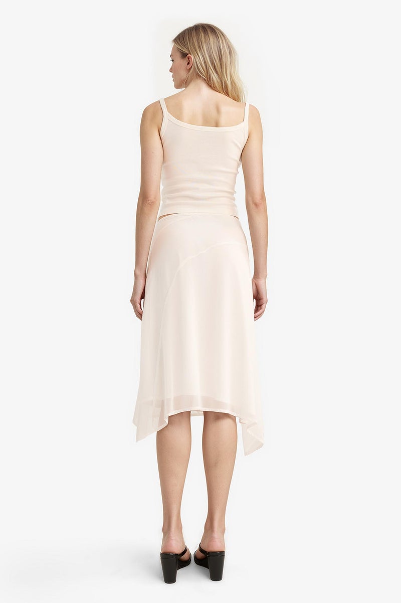 DeFacto White Woman A Line Chiffon Normal Waist Midi Skirt Casual - Image 4